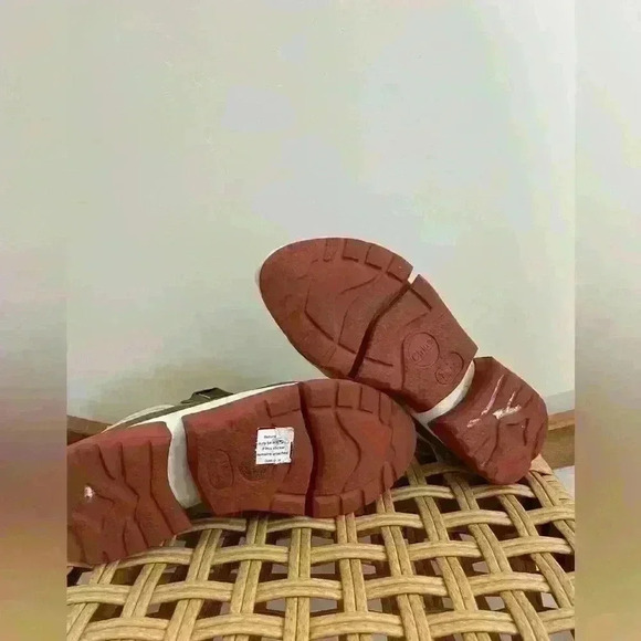 Chloé Sonnie Color Block Leather made in Italy Sneakers Olive green 36 luxury - Picture 13 of 14